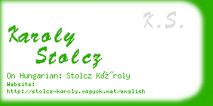 karoly stolcz business card